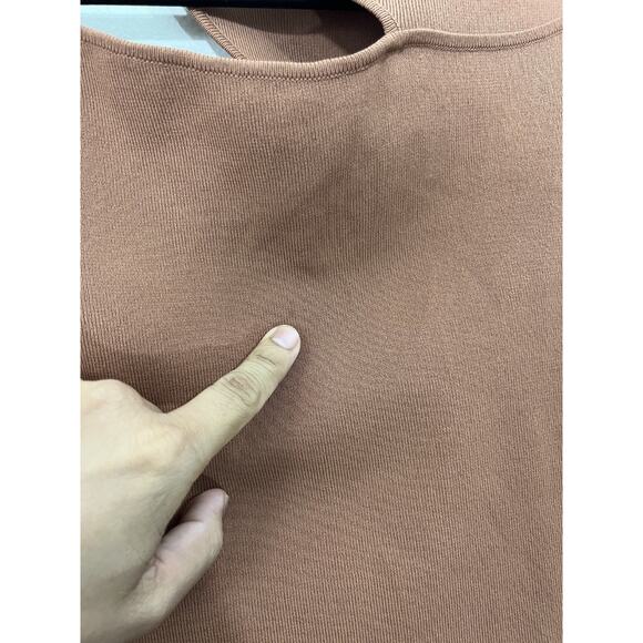 Y2K Minimalist Cutout Ribbed Crop Top XL Ballet Scandi Capsule Quiet Luxury Boho - Picture 3 of 16